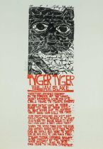 ‡ PAUL PETER PIECH (American-Welsh 1920-1996) two colour lithograph - poem by William Blake entitled