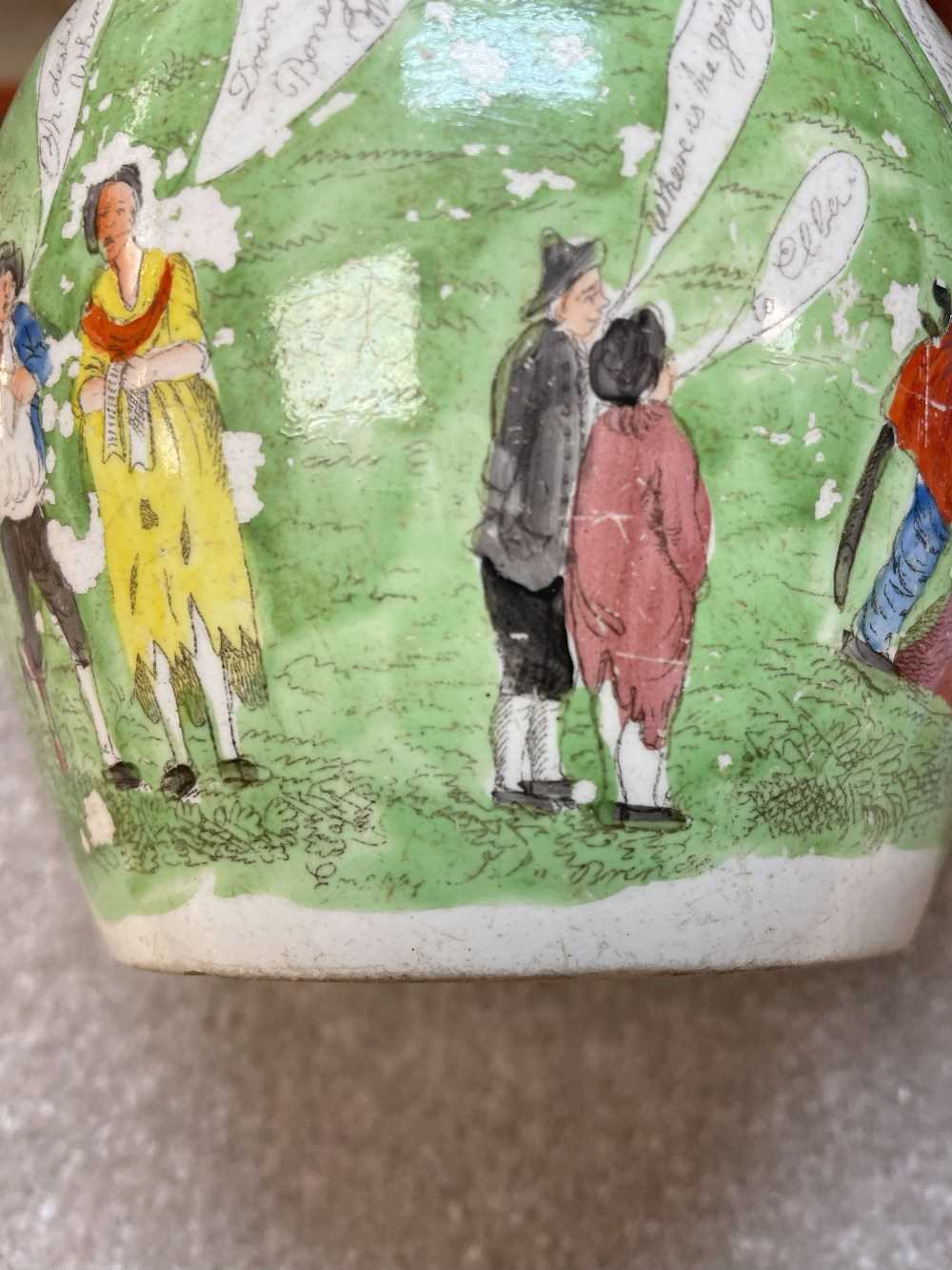 SWANSEA CAMBRIAN POTTERY NAPOLEON JUG circa 1815, printed and coloured with caricatures with - Image 3 of 8