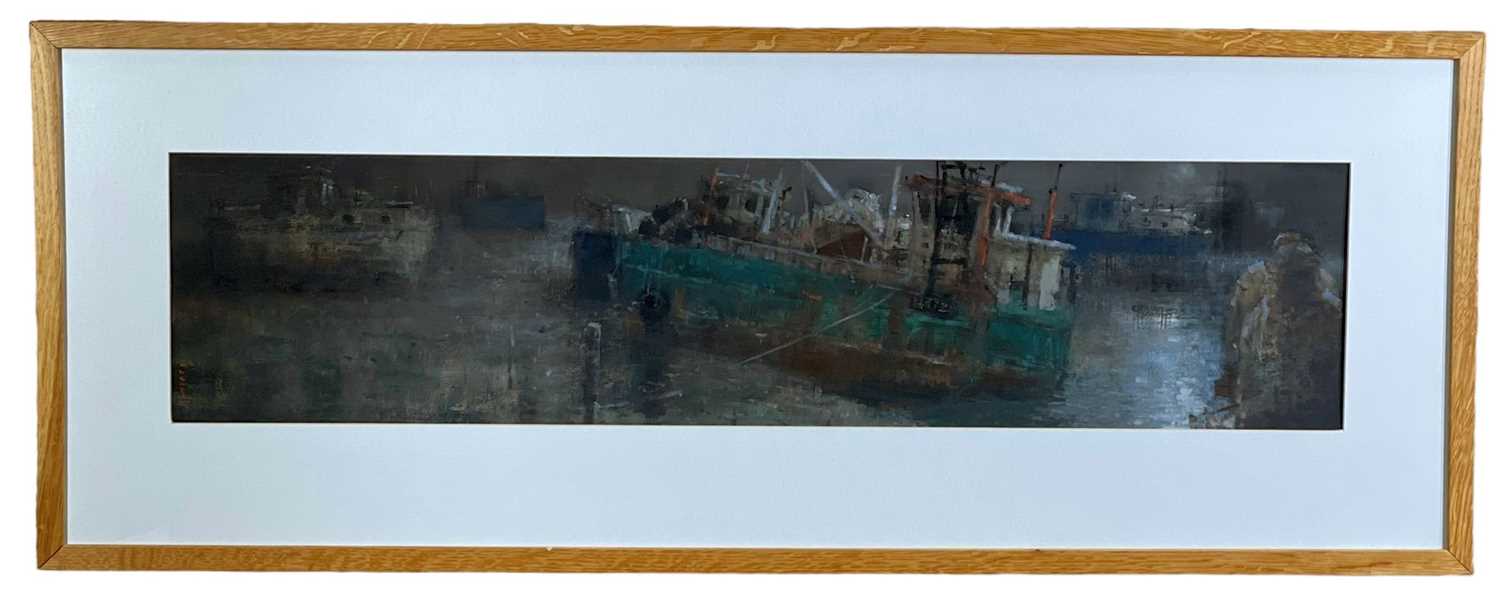 ‡ ANDREW DOUGLAS FORBES gouache on card - entitled verso 'Finished for the Day' on Albany Gallery - Image 2 of 2