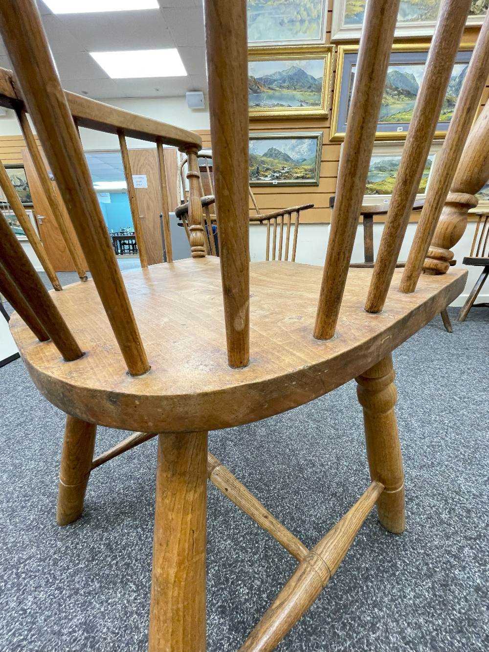 WELSH ELM AND ASH ARMCHAIR c. 1800, probably Swansea Valley, of 'lobster-pot' form, the back of - Image 40 of 46