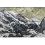 ‡ SIR KYFFIN WILLIAMS RA oil on canvas - entitled verso, 'Lliwedd in Snow', dated verso '60, 60 x