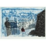 ‡ NICK HOLLY (b.1968) limited edition (1/15) print - street with figure, possibly St Thomas,