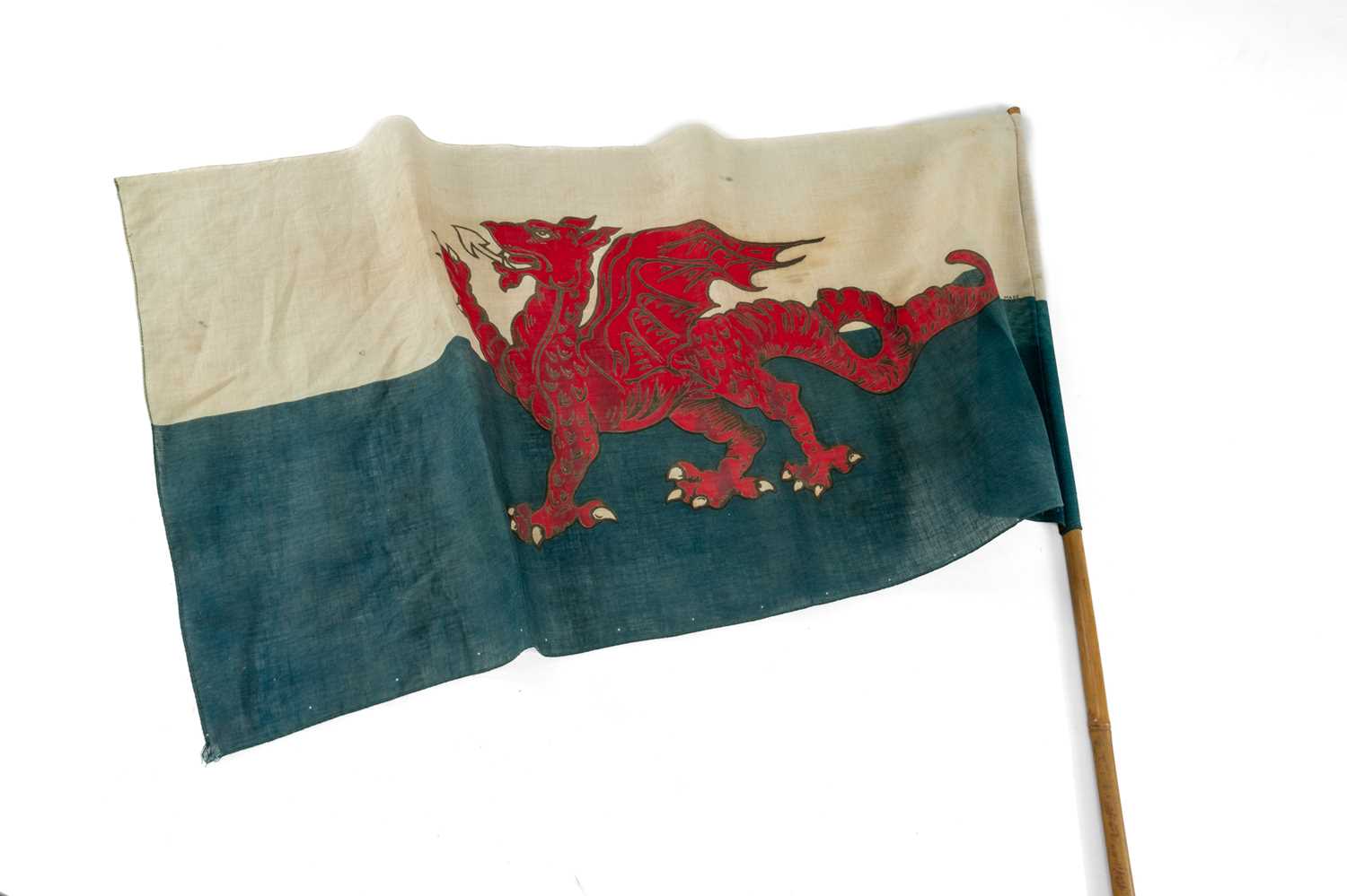 EARLY WELSH FLAG (Y DDRAIG GOCH), circa 1960s, printed cotton with stitched edge and 'British - Image 2 of 2
