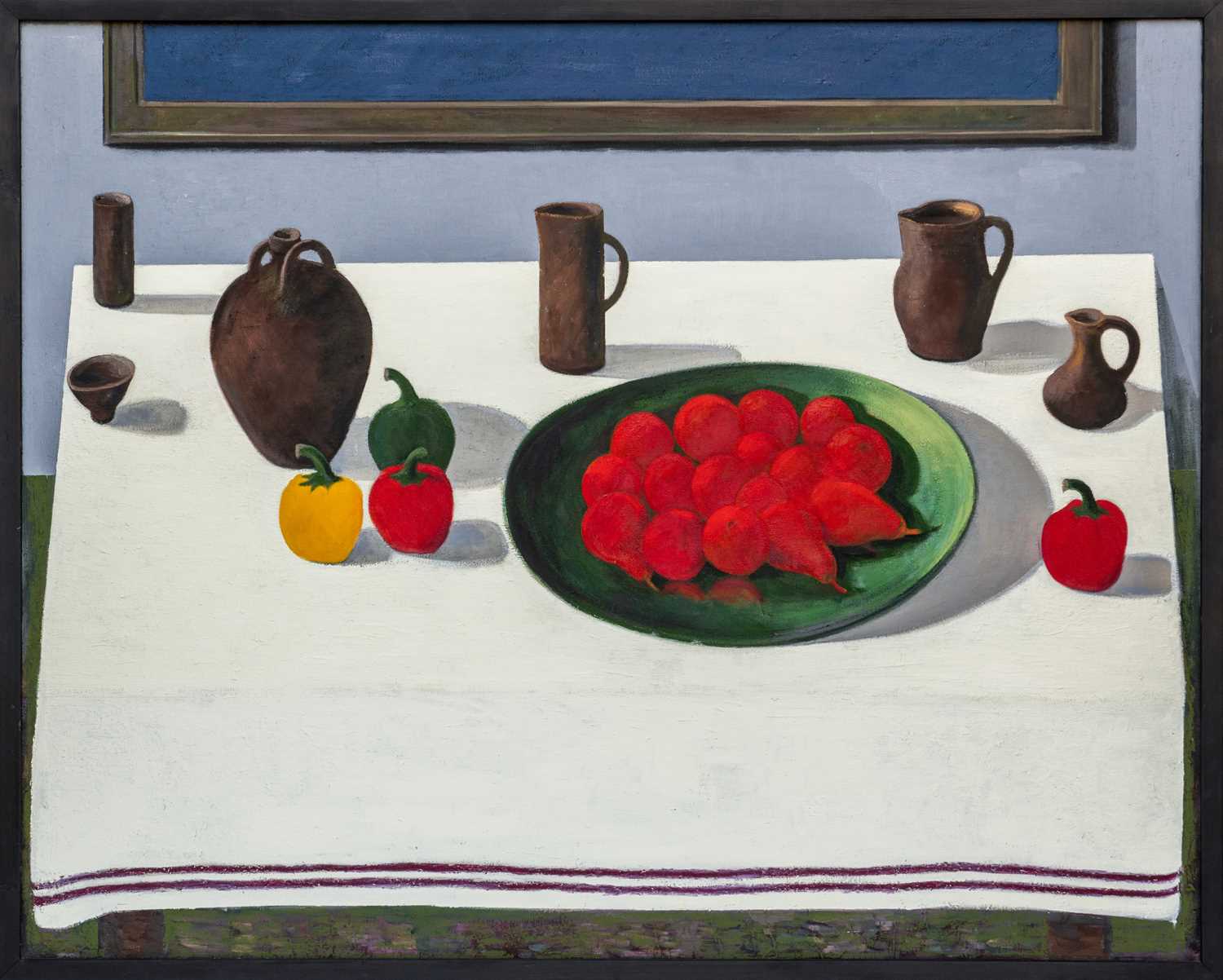 ‡ CHARLES BURTON (Welsh b. 1929) large oil on canvas - entitled verso, 'Red Fruits' on Martin Tinney - Image 2 of 2