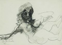 ‡ CERI RICHARDS (Welsh 1903-1971) pen, ink and wash - entitled verso, 'Nude' on Martin Tinney