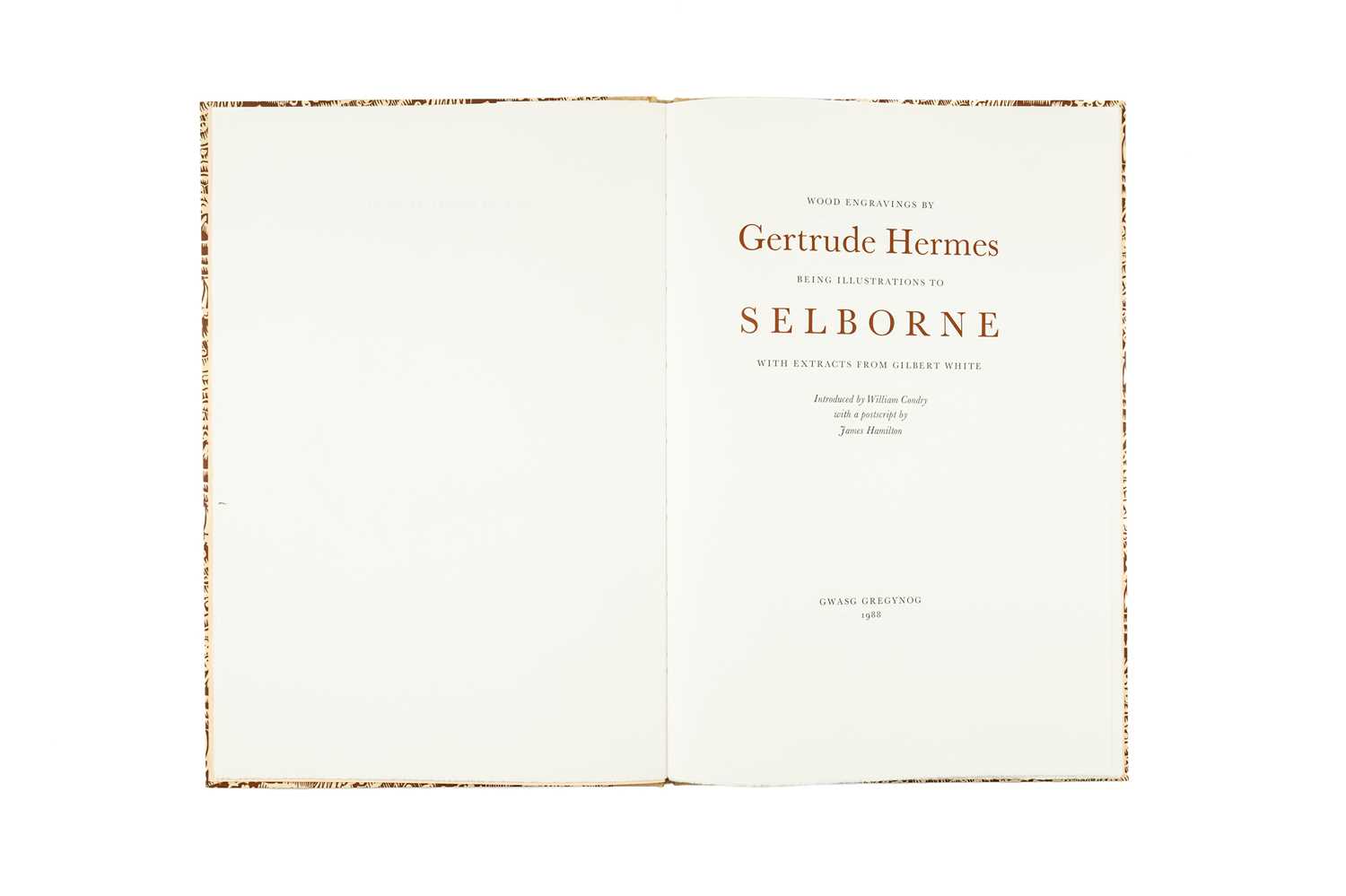 GWASG GREGYNOG PRESS: SELBORNE 1988 limited edition (60/200) 'Wood Engravings by Gertrude Hermes,