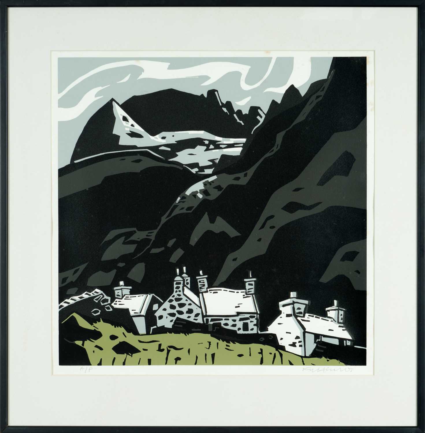 ‡ SIR KYFFIN WILLIAMS RA limited edition (artist proof) linocut - Gwastadnant, fully signed in - Image 2 of 2