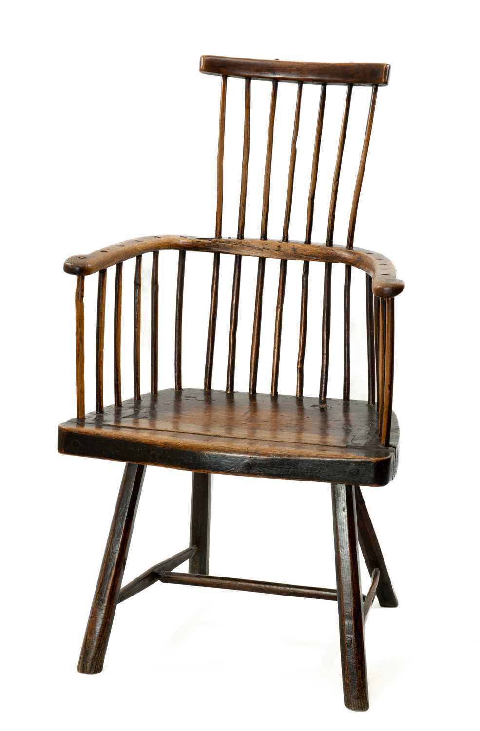 WELSH OAK & ASH COMB-BACK ARMCHAIR late 18th Century, Cardiganshire, the back of seven spindles - Image 2 of 50