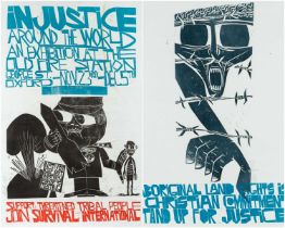 ‡ PAUL PETER PIECH (American-Welsh 1920-1996) two lithographs - exhibition poster from 'The Old Fire