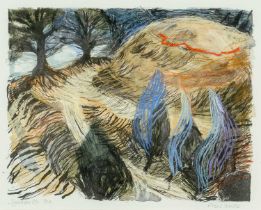 ‡ ELERI MILLS (Welsh b.1955) limited edition (9/10) hand coloured lithograph - entitled verso, '