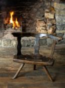 WELSH ELM AND BEECH YOKE-BACK CHAIR, 18th Century, north Pembrokeshire or Cardiganshire, thick