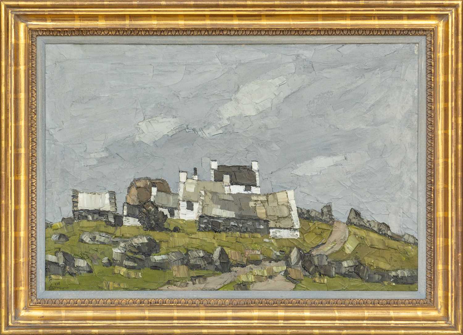 ‡ SIR KYFFIN WILLIAMS RA oil on canvas - Ynys Mon (Anglesey) whitewashed cottage and farm, - Image 2 of 6