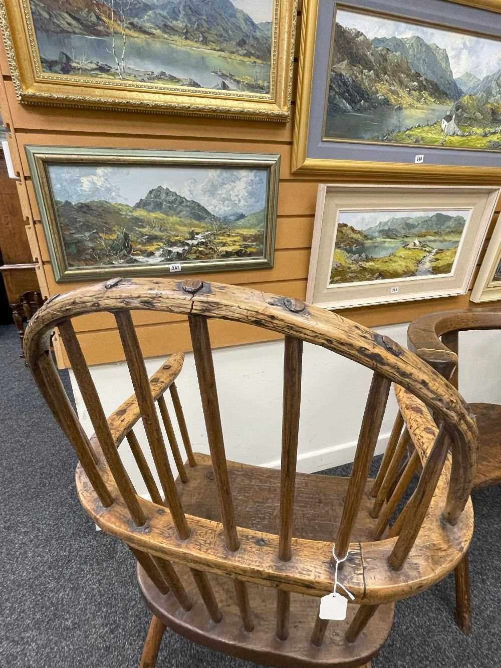 WELSH ELM & ASH STICK BACK ARMCHAIR, c.1800, probably Carmarthenshire, the arched back above seven - Image 19 of 22