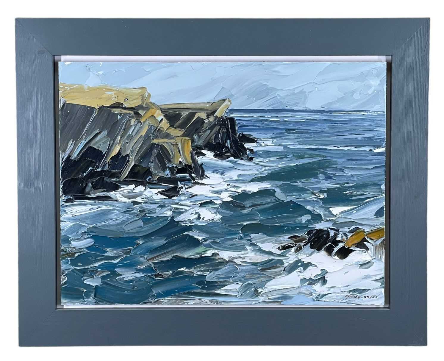 ‡ MATTHEW SNOWDEN (b. 1969) acrylic on panel - coastal cliffs, signed, 46 x 61cms Provenance: - Image 2 of 2