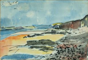 ‡ ARTHUR GIARDELLI (Welsh 1911-2009) watercolour - entitled verso, 'Amroth Bay', signed with