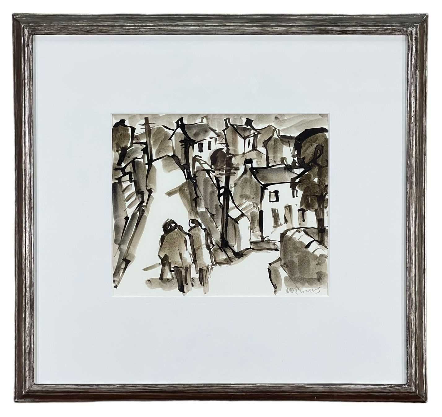 ‡ MIKE JONES (Welsh 1941-2022) inkwash on paper - entitled verso, 'Tyle Mount', signed, 21 x 26cms - Image 2 of 2