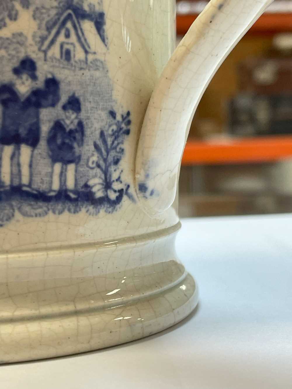 SWANSEA 'NAMED' BLUE & WHITE TANKARD printed in black with cartouche 'John Price Llanwrtyd' reserved - Image 5 of 14