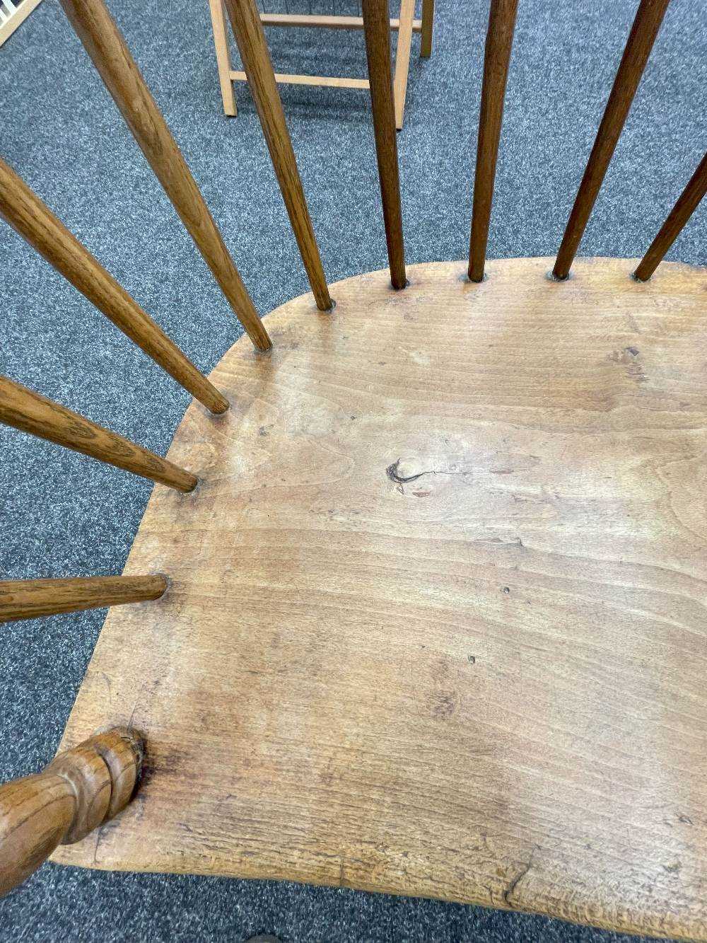 WELSH ELM AND ASH ARMCHAIR c. 1800, probably Swansea Valley, of 'lobster-pot' form, the back of - Image 16 of 46