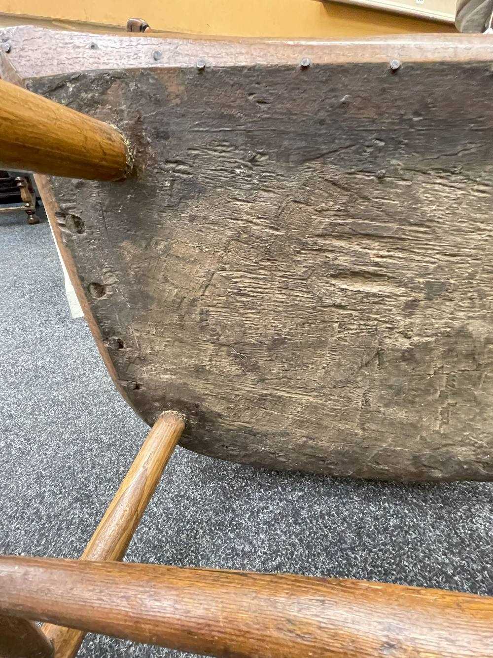 WELSH ELM & ASH STICK BACK ARMCHAIR, c.1800, probably Carmarthenshire, the arched back above seven - Bild 14 aus 22