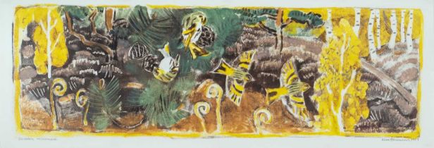 ‡ KIM ATKINSON (Welsh b.1962) colour lithograph - titled 'Siskins, Minsmere', signed, dated 1987, 30