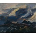 SIR KYFFIN WILLIAMS RA watercolour - entitled verso, 'Evening Storm', signed with initials, 39 x