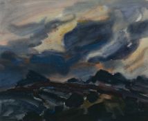 SIR KYFFIN WILLIAMS RA watercolour - entitled verso, 'Evening Storm', signed with initials, 39 x
