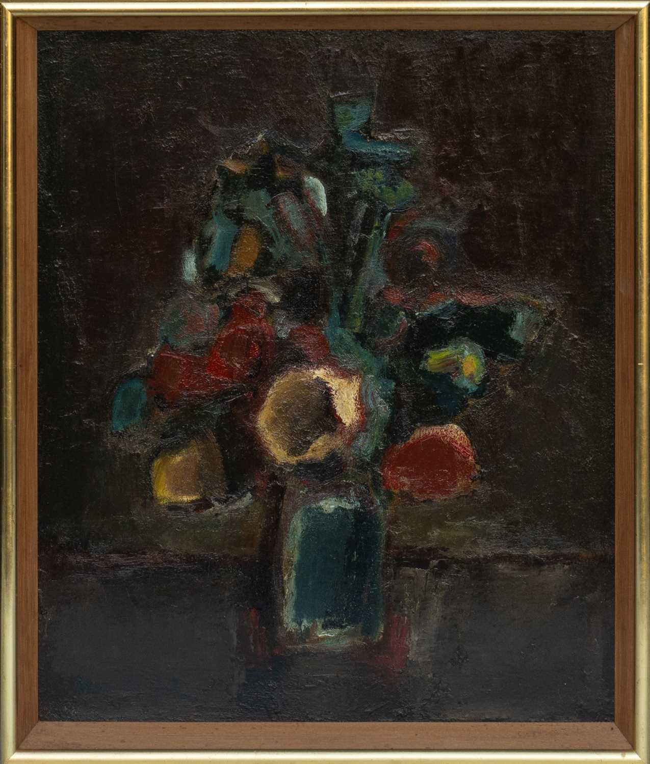 ‡ WILL ROBERTS (Welsh 1907-2000) oil on canvas - entitled verso, 'Flower Piece' on Martin Tinney