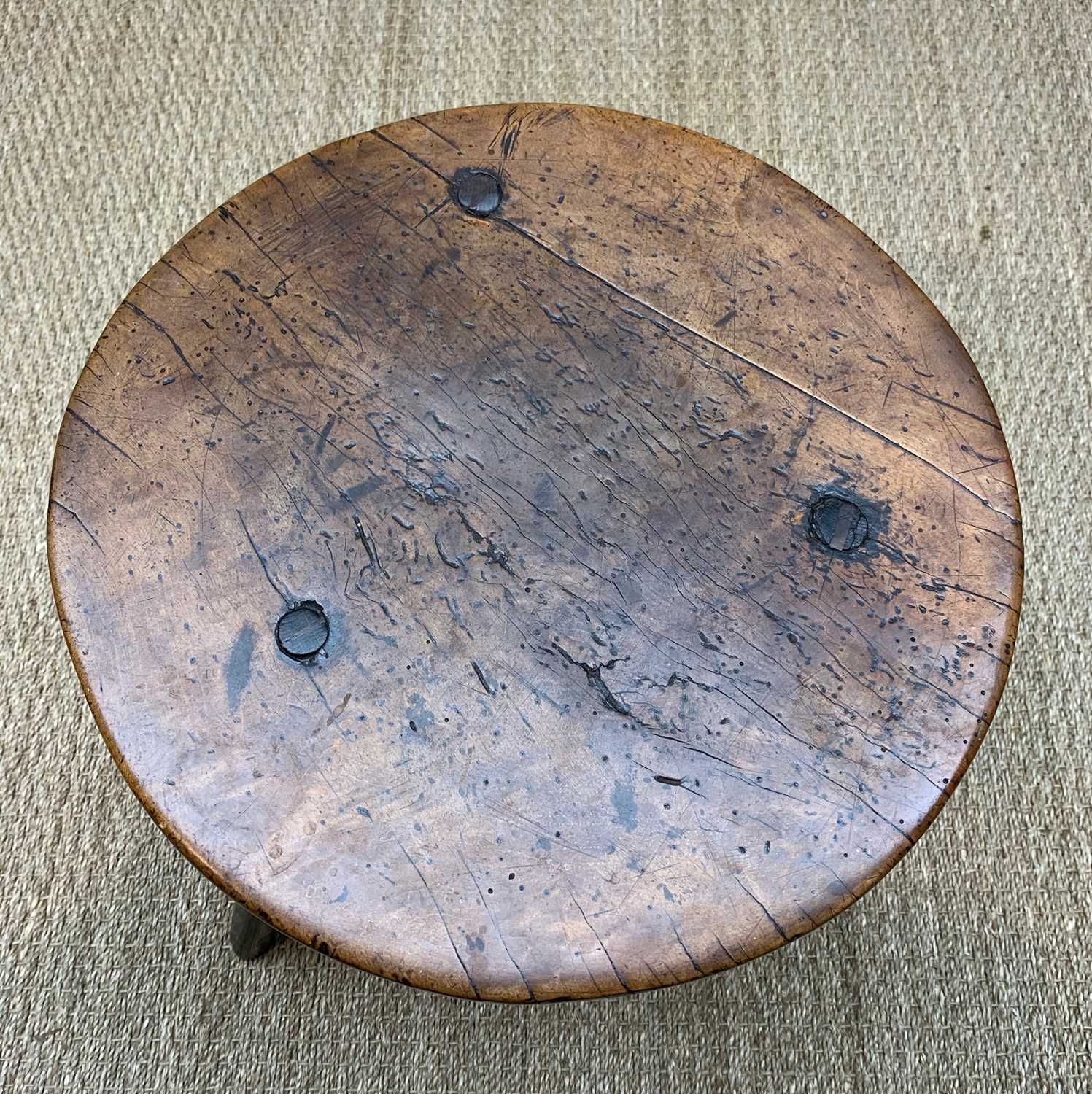 SYCAMORE & ASH 'CHEESE TOP' CRICKET TABLE, late 18th Century, believed Welsh, single-piece - Image 3 of 7