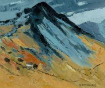 ‡ GWILYM PRICHARD (Welsh 1931-2015) oil on canvas - entitled verso, 'Cnicht' on Attic Gallery label,