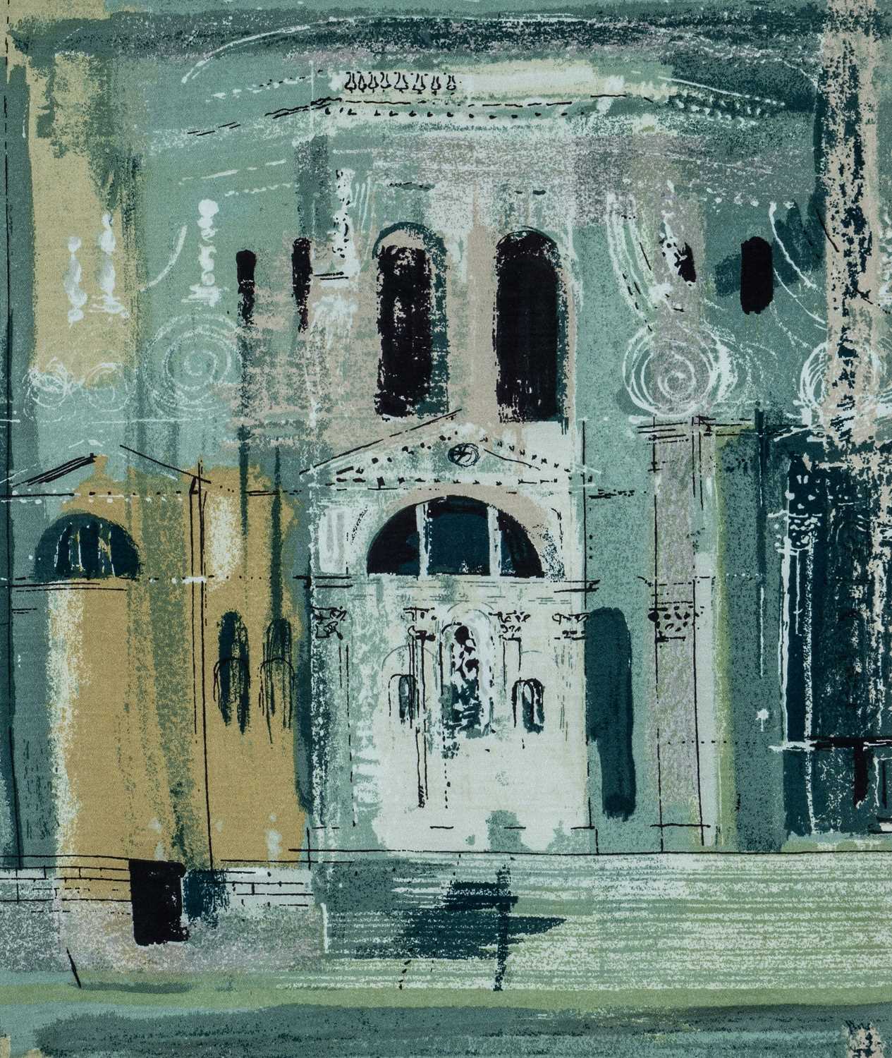 ‡ JOHN PIPER (1903-1992) screenprint by Sanderson on Sanderlin cotton - entitled verso, 'Chiesa