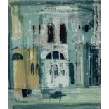 ‡ JOHN PIPER (1903-1992) screenprint by Sanderson on Sanderlin cotton - entitled verso, 'Chiesa