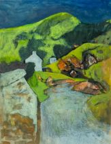 ‡ JOHN ELWYN (Welsh 1916-1997) gouache on paper - entitled verso, 'Hill Farm, Dyfed', with John