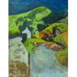 ‡ JOHN ELWYN (Welsh 1916-1997) gouache on paper - entitled verso, 'Hill Farm, Dyfed', with John