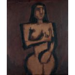 ‡ JOSEF HERMAN (1911-2000) oil on board - entitled verso, 'The Mexican Girl', signed and dated verso