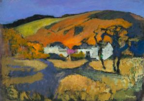 ‡ JOHN ELWYN (Welsh 1916-1997) acrylic on paper - entitled verso, 'September Afternoon', circa 1985,