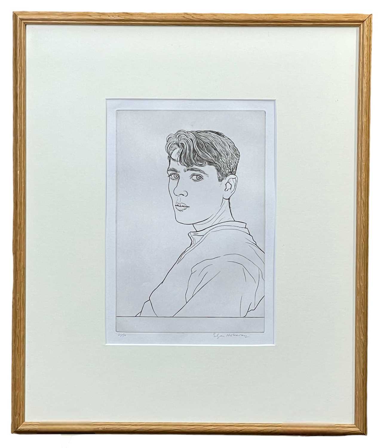 EDGAR HOLLOWAY (1914-2008) limited edition (21/50) engraving from 1978 - entitled verso, 'Self - Bild 2 aus 2