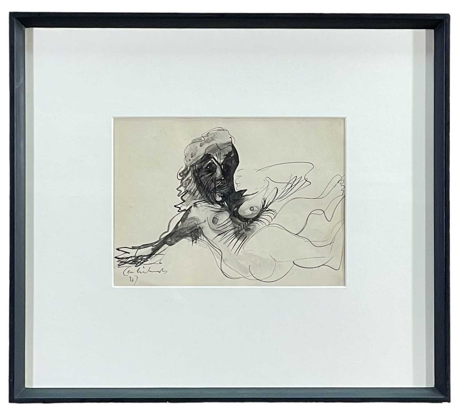 ‡ CERI RICHARDS (Welsh 1903-1971) pen, ink and wash - entitled verso, 'Nude' on Martin Tinney - Image 2 of 2