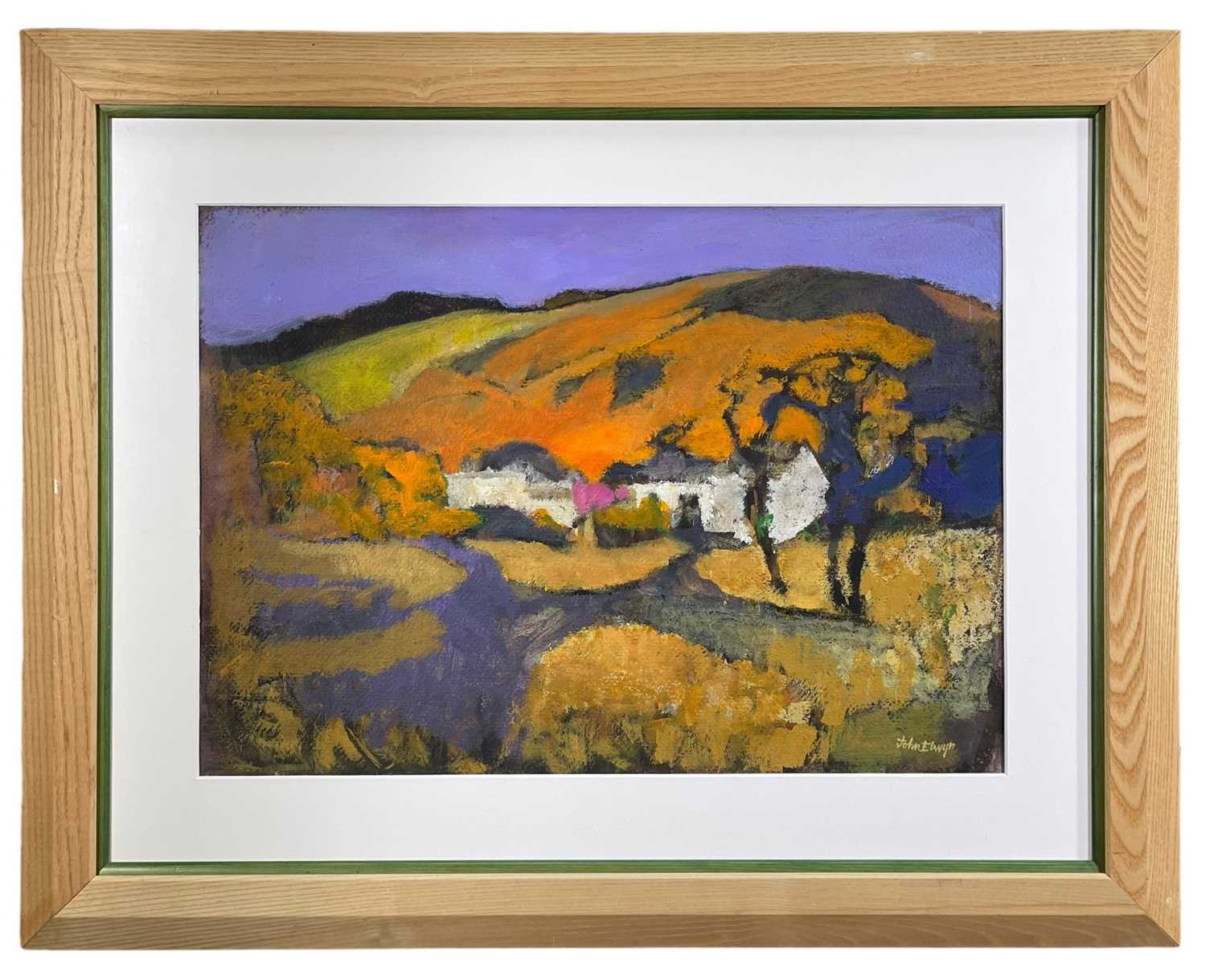 ‡ JOHN ELWYN (Welsh 1916-1997) acrylic on paper - entitled verso, 'September Afternoon', circa 1985, - Image 2 of 2