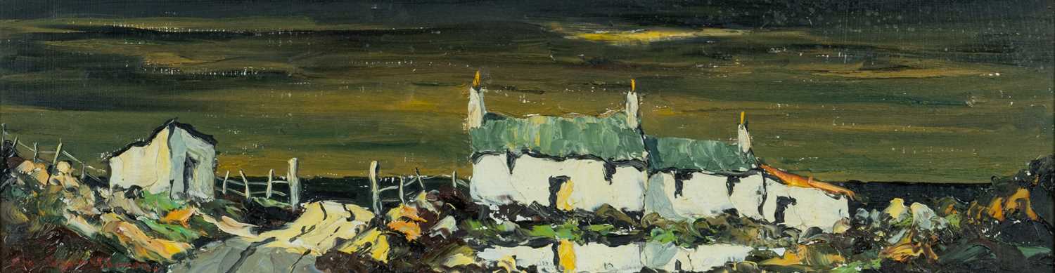 ‡ CHARLES WYATT WARREN (Welsh 1908-1993) oil on board - entitled verso, 'Anglesey Farmhouse',