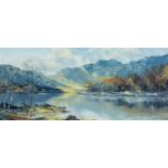 ‡ CHARLES WYATT WARREN (Welsh 1908-1993) oil on board - entitled verso, 'Llyn Crafnant', signed,