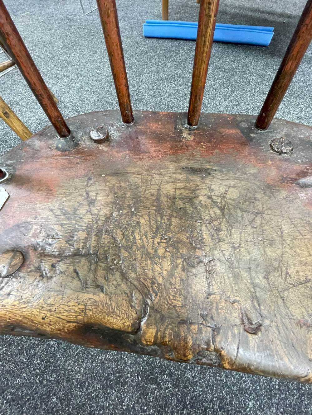 WELSH ELM & ASH YOKE BACK ARMCHAIR late 18th Century, Pembrokeshire or Cardiganshire, the bowed back - Image 28 of 49