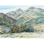 EDGAR HOLLOWAY (1914-2008) watercolour and pencil - entitled 'Snowdon', signed and dated '98, 28 x