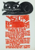 ‡ PAUL PETER PIECH (American-Welsh 1920-1996) two colour lithograph - poem by English novelist