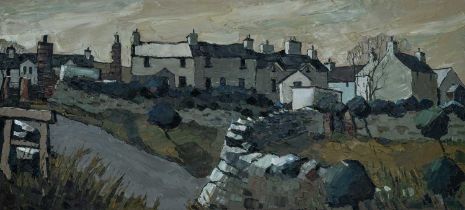 ‡ WILF ROBERTS (Welsh 1941-2016) oil on canvas - entitled verso, 'Pentre Pella', signed and dated