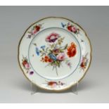 NANTGARW PORCELAIN PLATE circa 1817-1820. non-moulded border, interior decorated with large full
