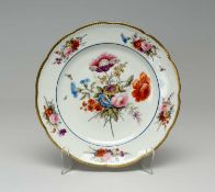 NANTGARW PORCELAIN PLATE circa 1817-1820. non-moulded border, interior decorated with large full