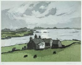 ‡ SIR KYFFIN WILLIAMS RA artist's proof lithograph - Penrhyn Du Farm, Ynys Mon (Anglesey) with Welsh