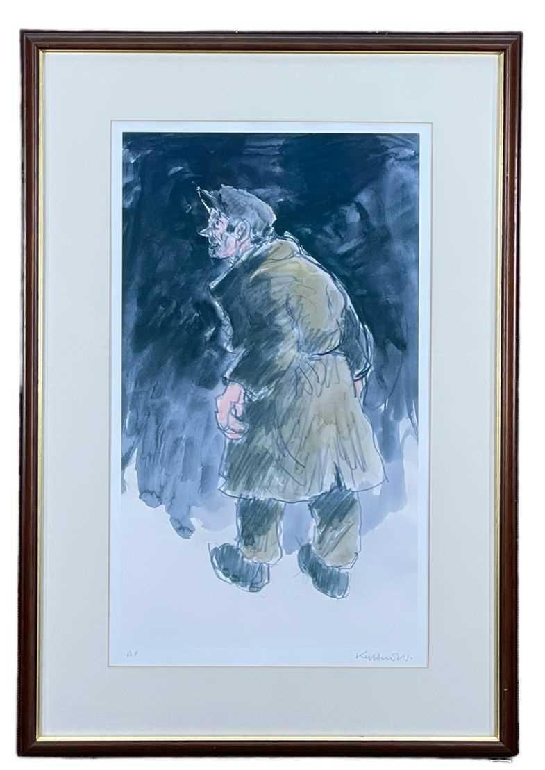 ‡ SIR KYFFIN WILLIAMS RA artist's proof print - standing farmer, fully signed, 54 x 31cms - Image 2 of 2