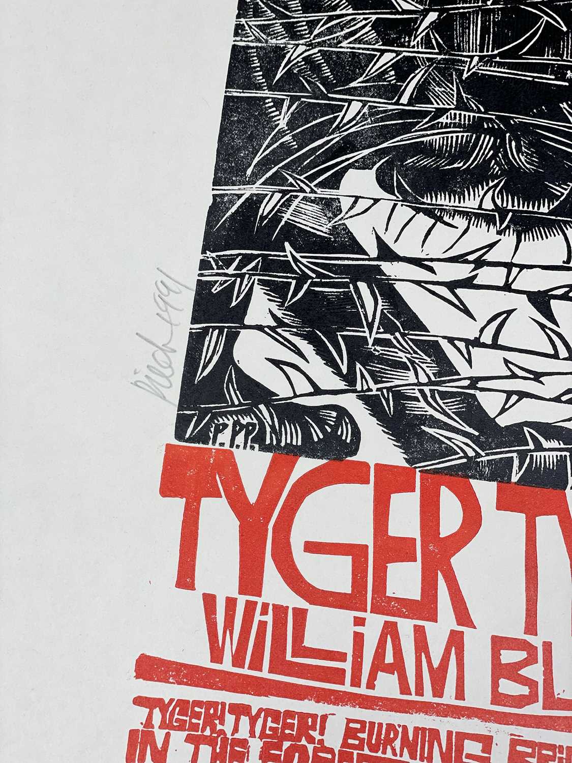 ‡ PAUL PETER PIECH (American-Welsh 1920-1996) two colour lithograph - poem by William Blake entitled - Bild 2 aus 3