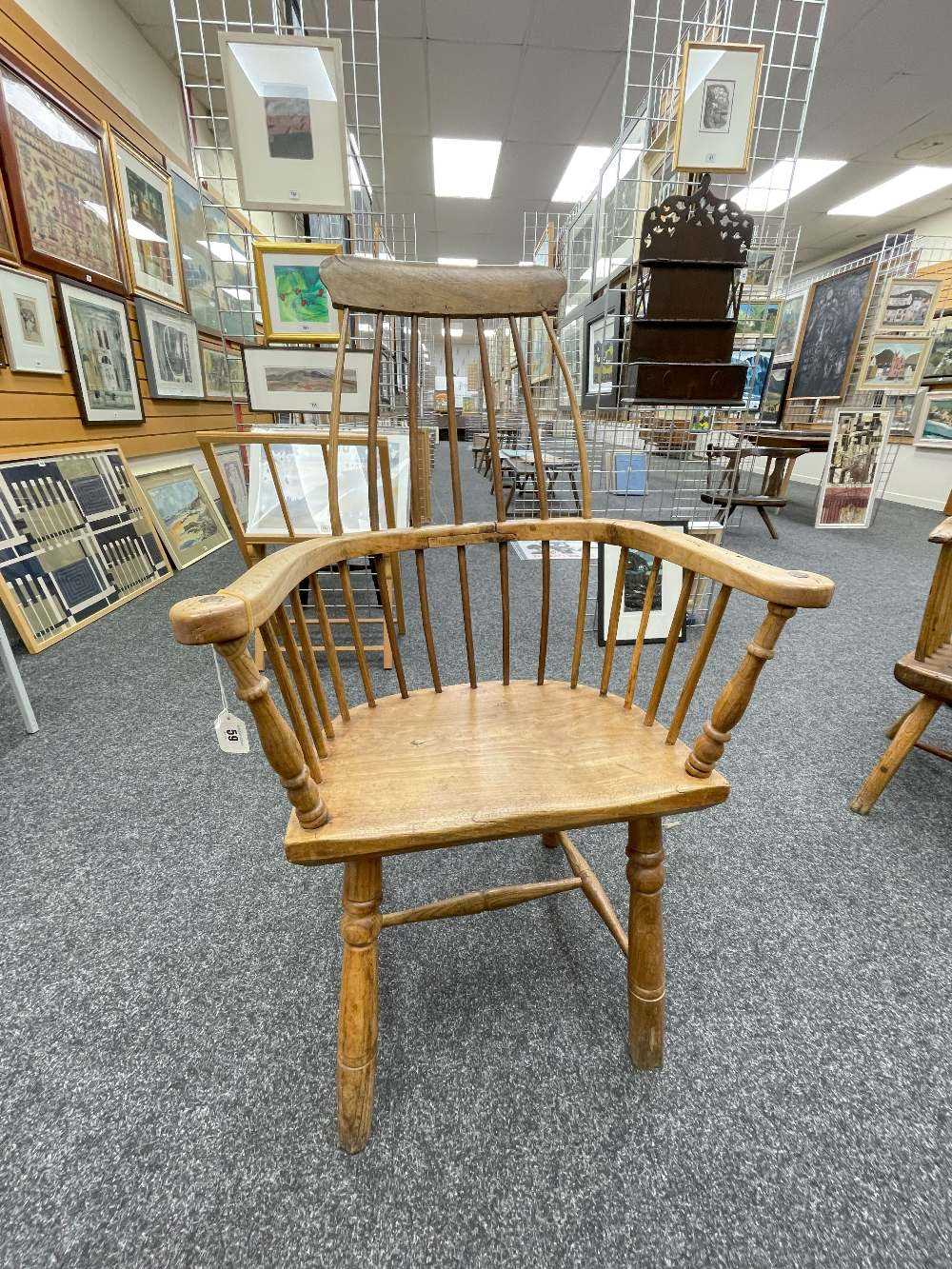 WELSH ELM AND ASH ARMCHAIR c. 1800, probably Swansea Valley, of 'lobster-pot' form, the back of - Image 3 of 46